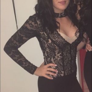 Bebe Choker Lace Top